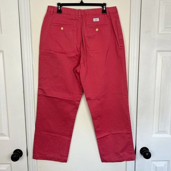 Vineyard Vines Mens 34 x 28 Flat Front Chinos Khakis Relaxed Straight Pink *read - Picture 2 of 5